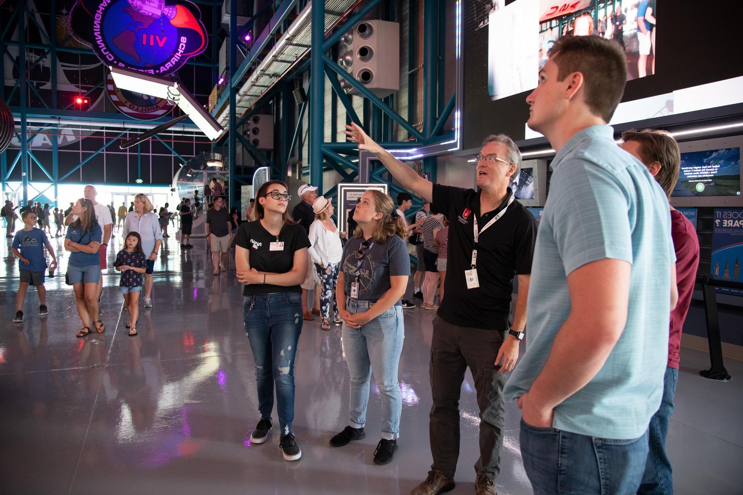 Prof. Kevin Crosby and students at NASA Kennedy Space Center.